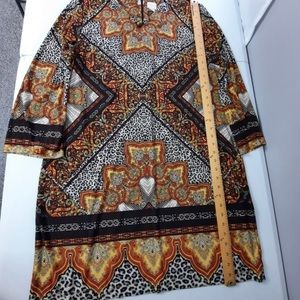 Chicos Size 3 brown/gold paisley dress